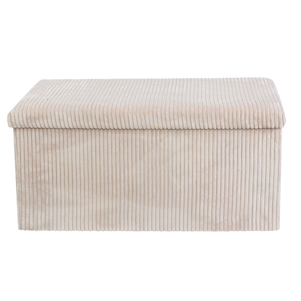 Cream & Black Corduroy Double Ottoman Storage Box  by Daniel James