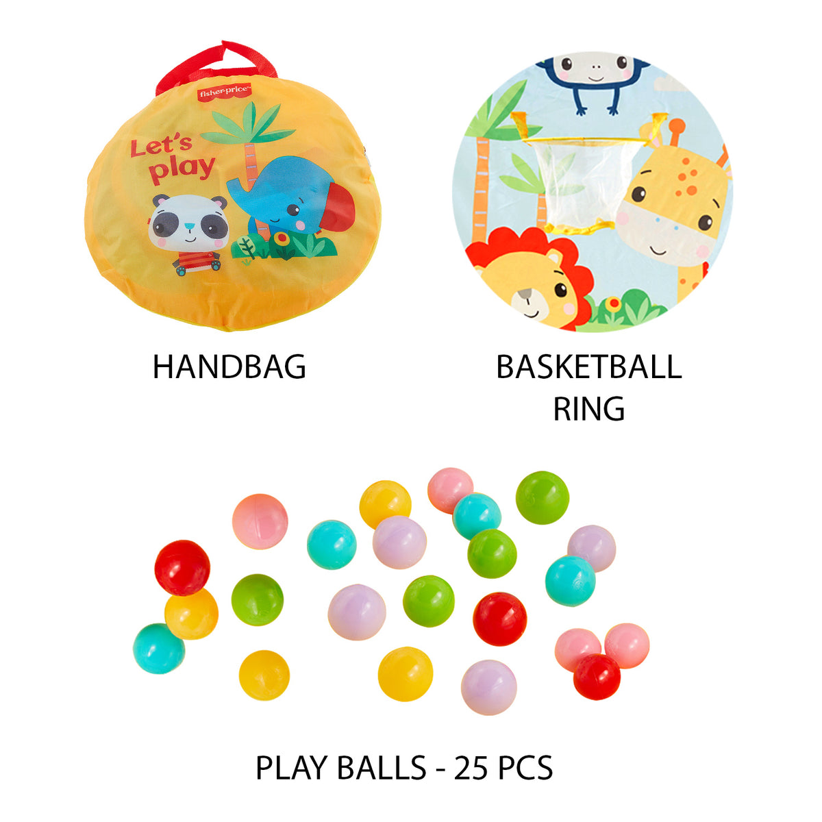 Fisher Price Portable Sports Ball Pit with 25 Ocean Balls & Basketball Hoop