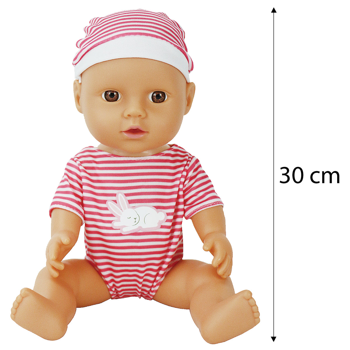 30cm Hard Body Baby Doll with Bottle | Pink or Blue Style