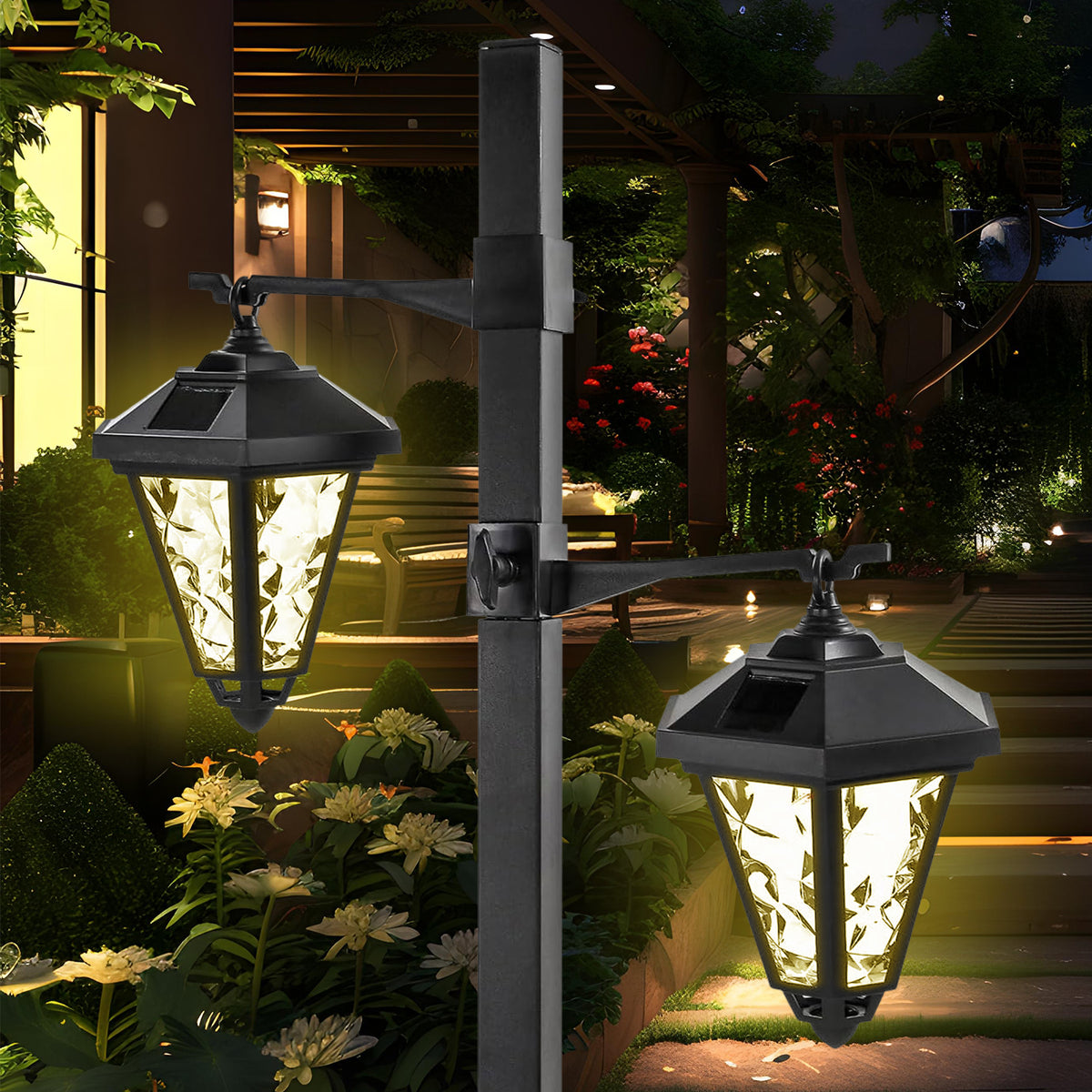 1.4 Metre Large Solar Lamp Post Light - Pack of 1 or 2