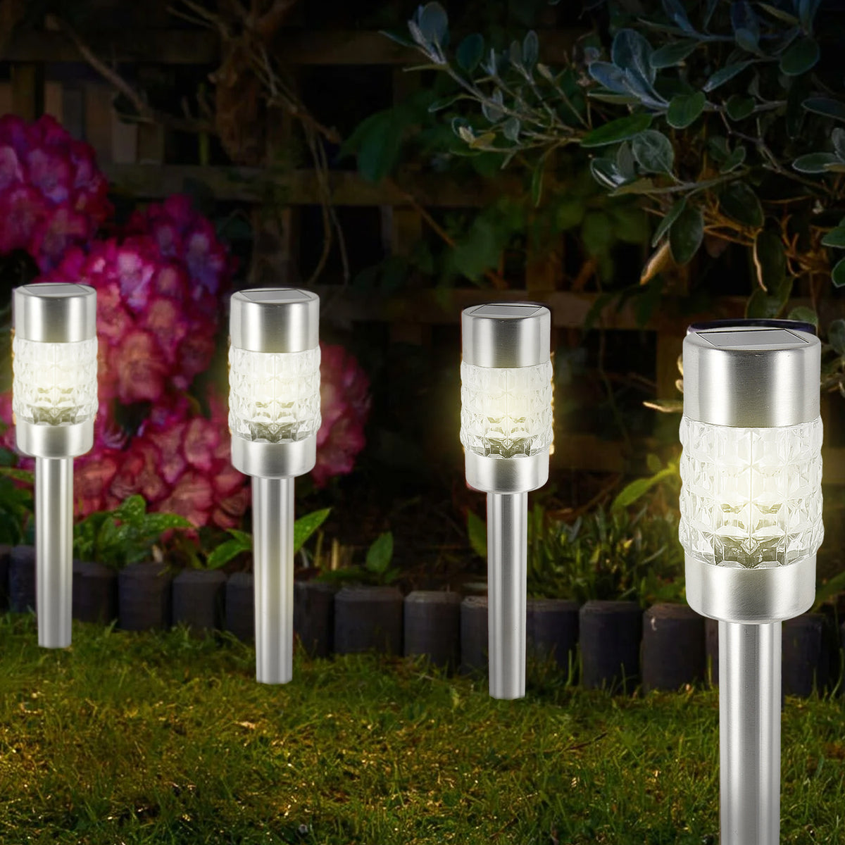 Solar Bollard Stake Lights – Regular or Large |  Pack of 1, 2 or 4