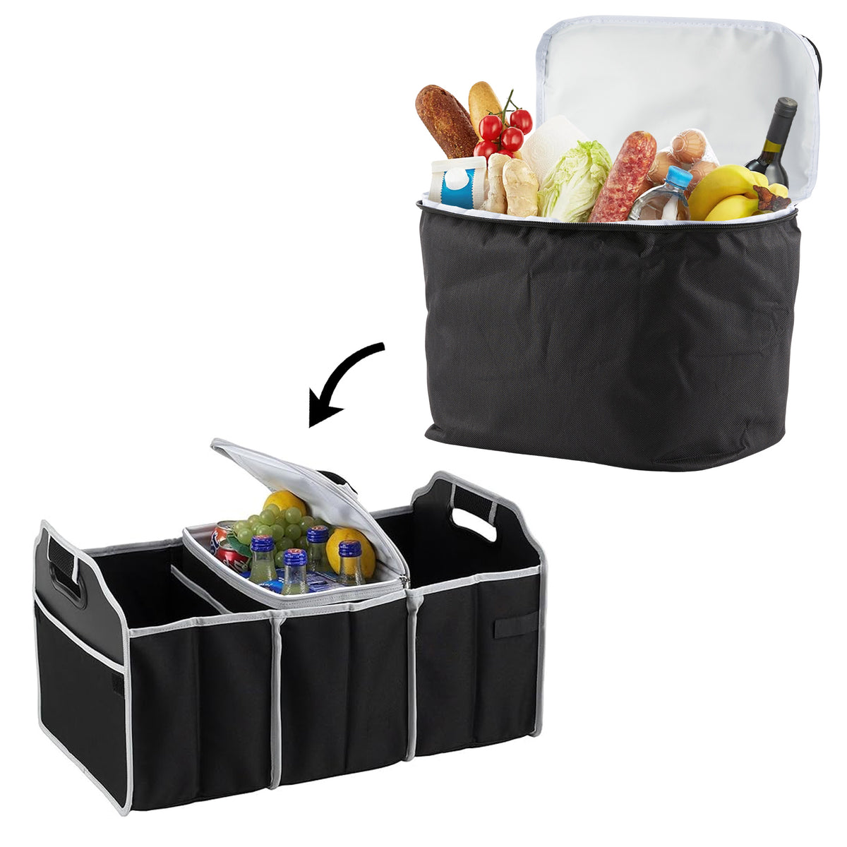15L Black Insulated Cooler Bag - Pack of 1 or 2