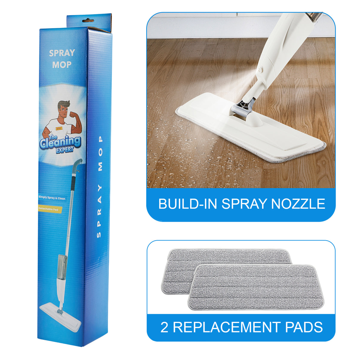 Spray Mop Cleaning Kit & Replacement Pad by The Cleaning Expert