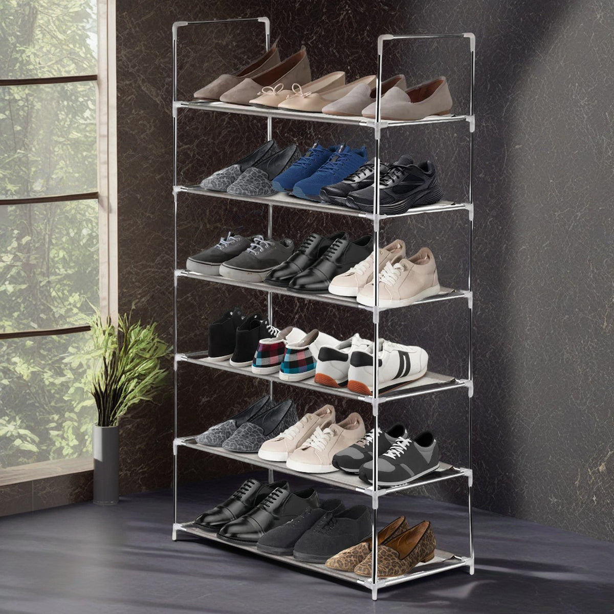 4, 6 or 8 Tier Shoe Rack Storage Unit with Shelves