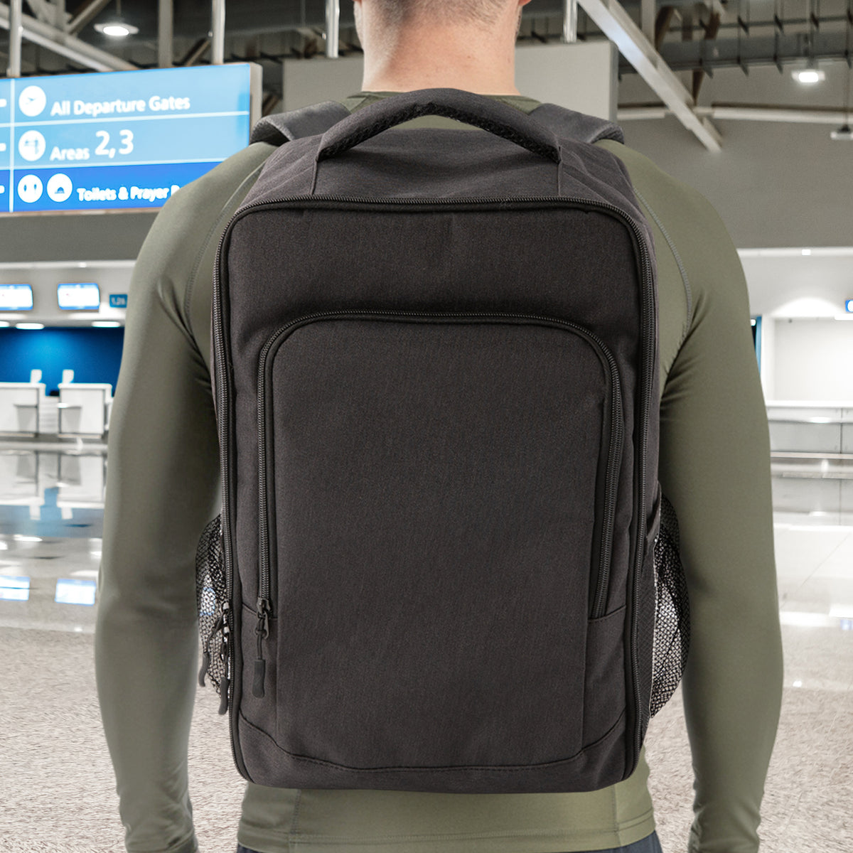 Full Zip Mesh Pocket Underseat Cabin Backpack