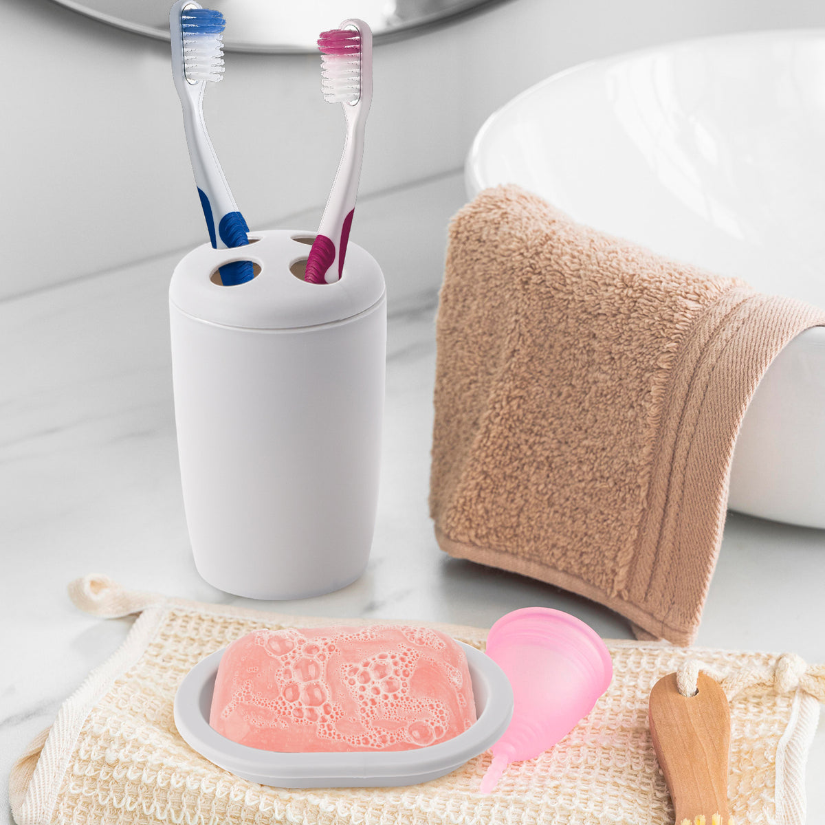 6 Piece Bathroom Accessory Set – White or Grey