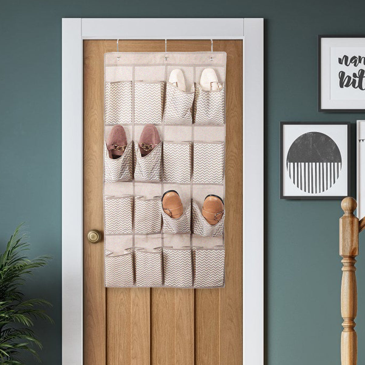 16 Pocket Over the Door Hanging Storage Organiser - Pack of 1 or 2