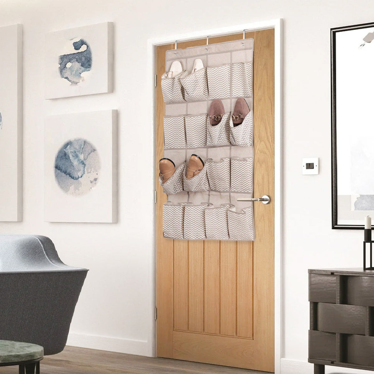 16 Pocket Over the Door Hanging Storage Organiser - Pack of 1 or 2
