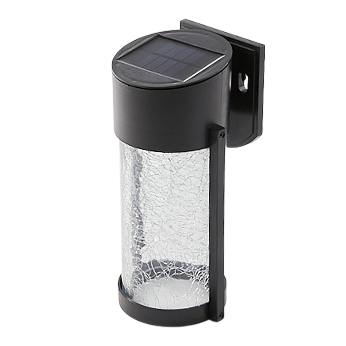 Set of 2 Solar Crackled Glass Wall Lights
