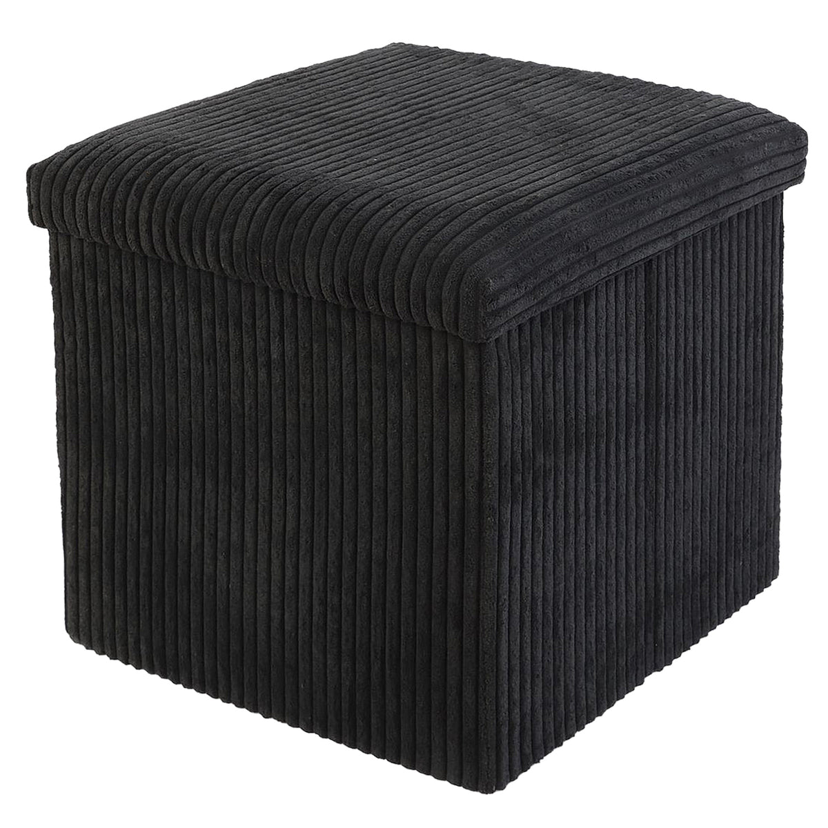 Cream & Black Corduroy Storage Footstool by Daniel James