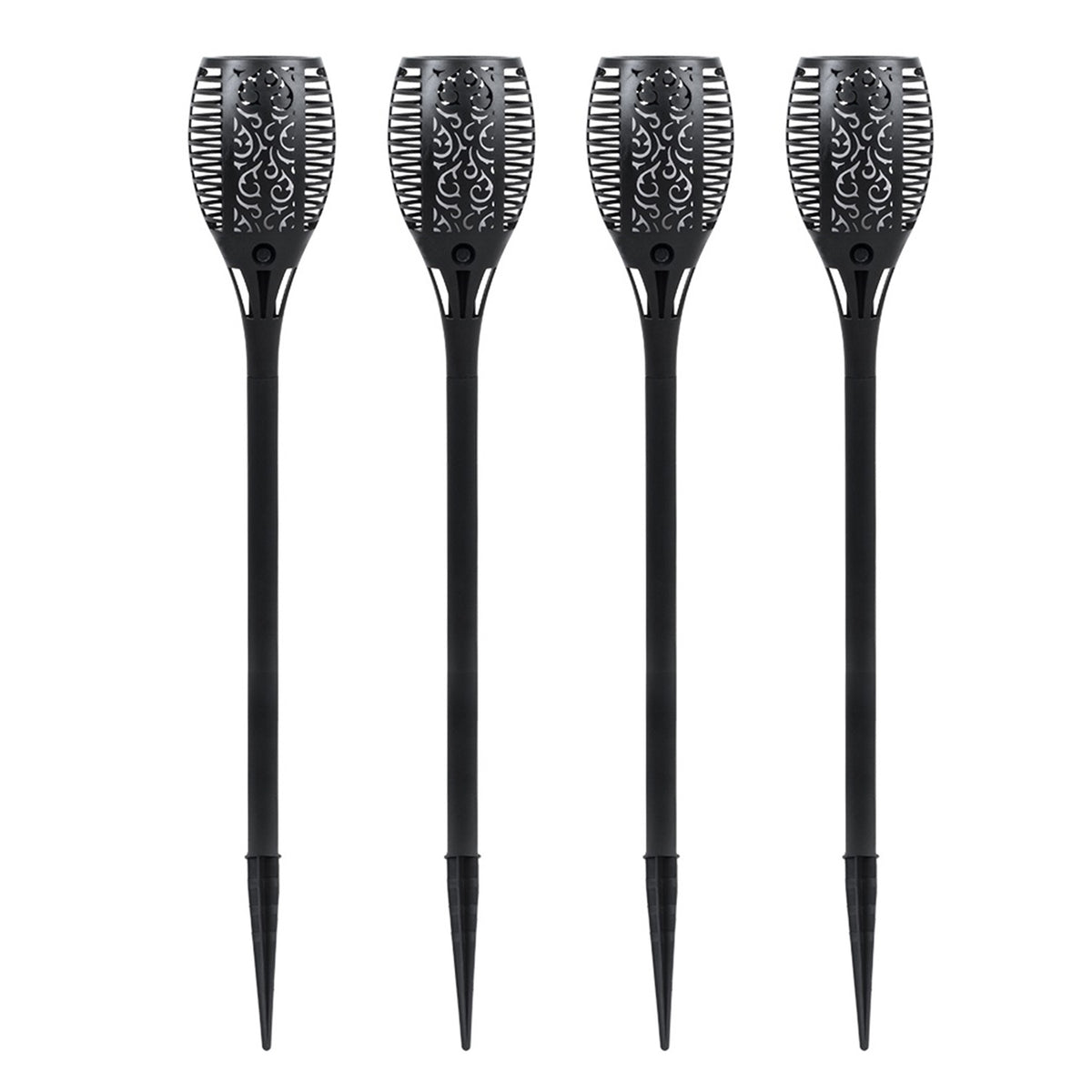 Set of 4 Flickering Flame Solar Lights – Warm LED Garden Lighting