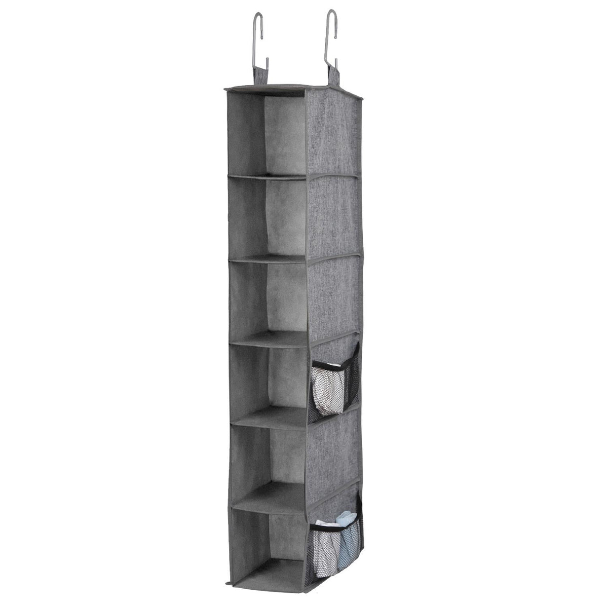 Grey Wardrobe Hanging Storage Shelf Organiser