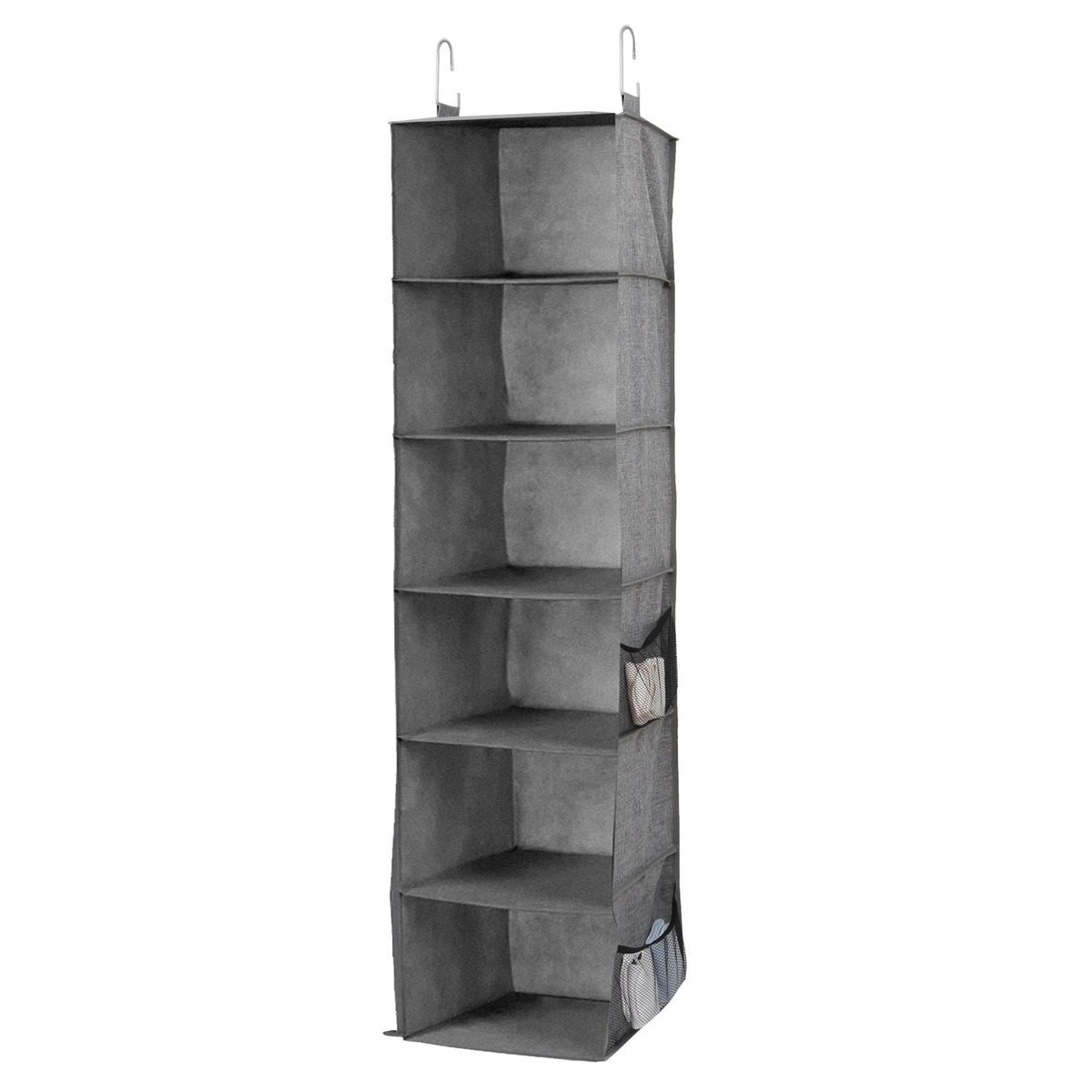 Grey Wardrobe Hanging Storage Shelf Organiser