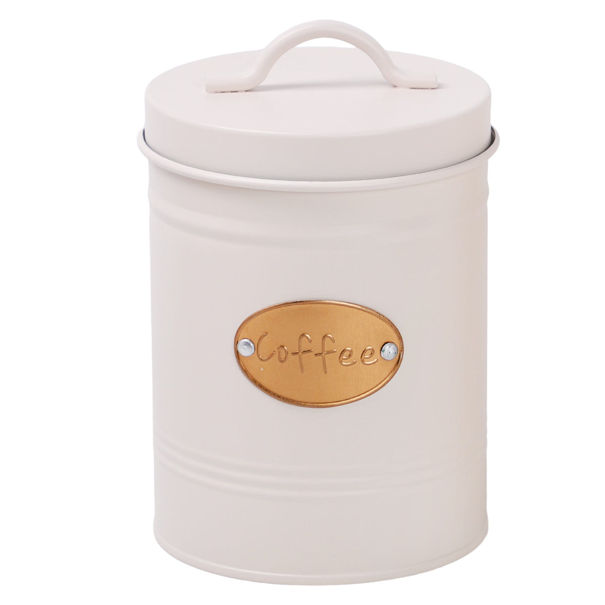 Set of 3 Cream Round Canisters