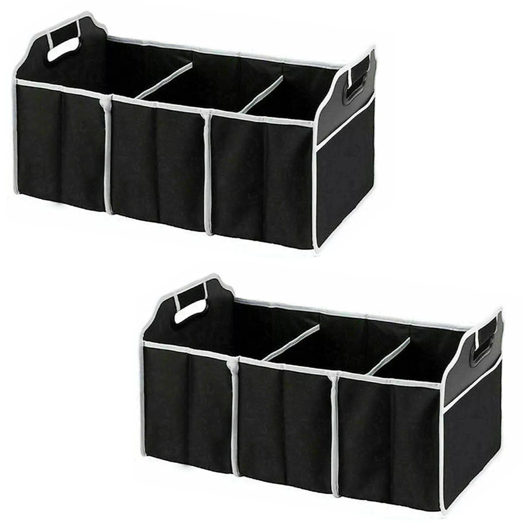 40L Black Foldable Car Boot Organiser -  Pack of 1 or 2
