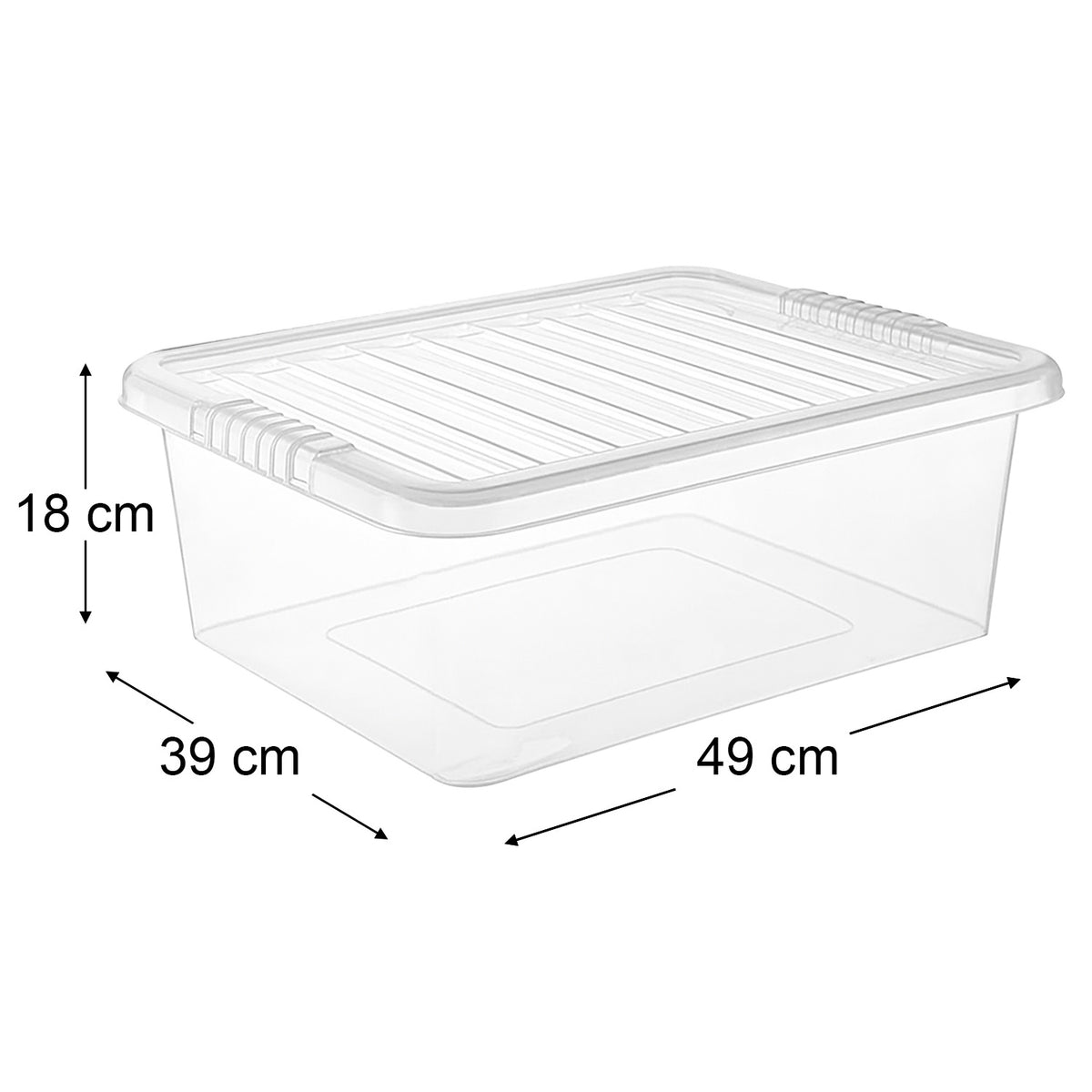 30L Underbed Clear Box with Clear Lid by STASH'D Storage – Pack of 1 or 4