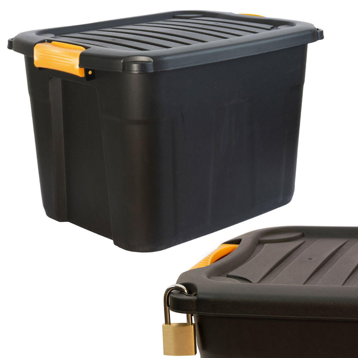 Heavy Lock Box Parabox Lockable Heavy Duty Stackable Storage Box & Lid - 20L or 42L ...
