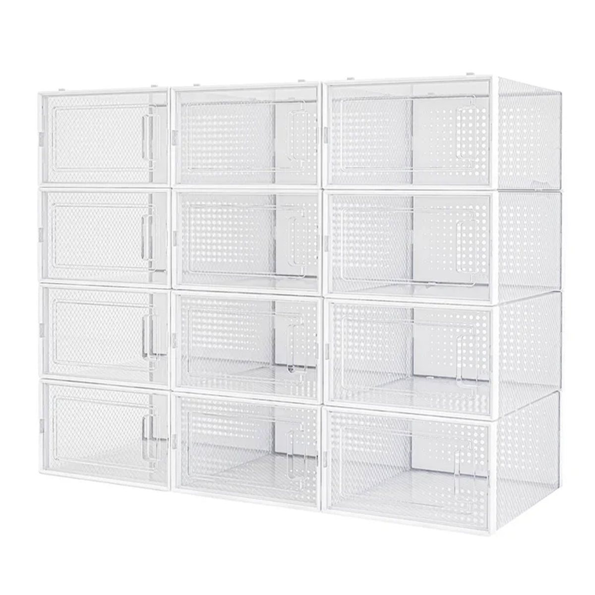 Clear Shoe Box Stackable Clickable Storage - Pack of 6 or 12