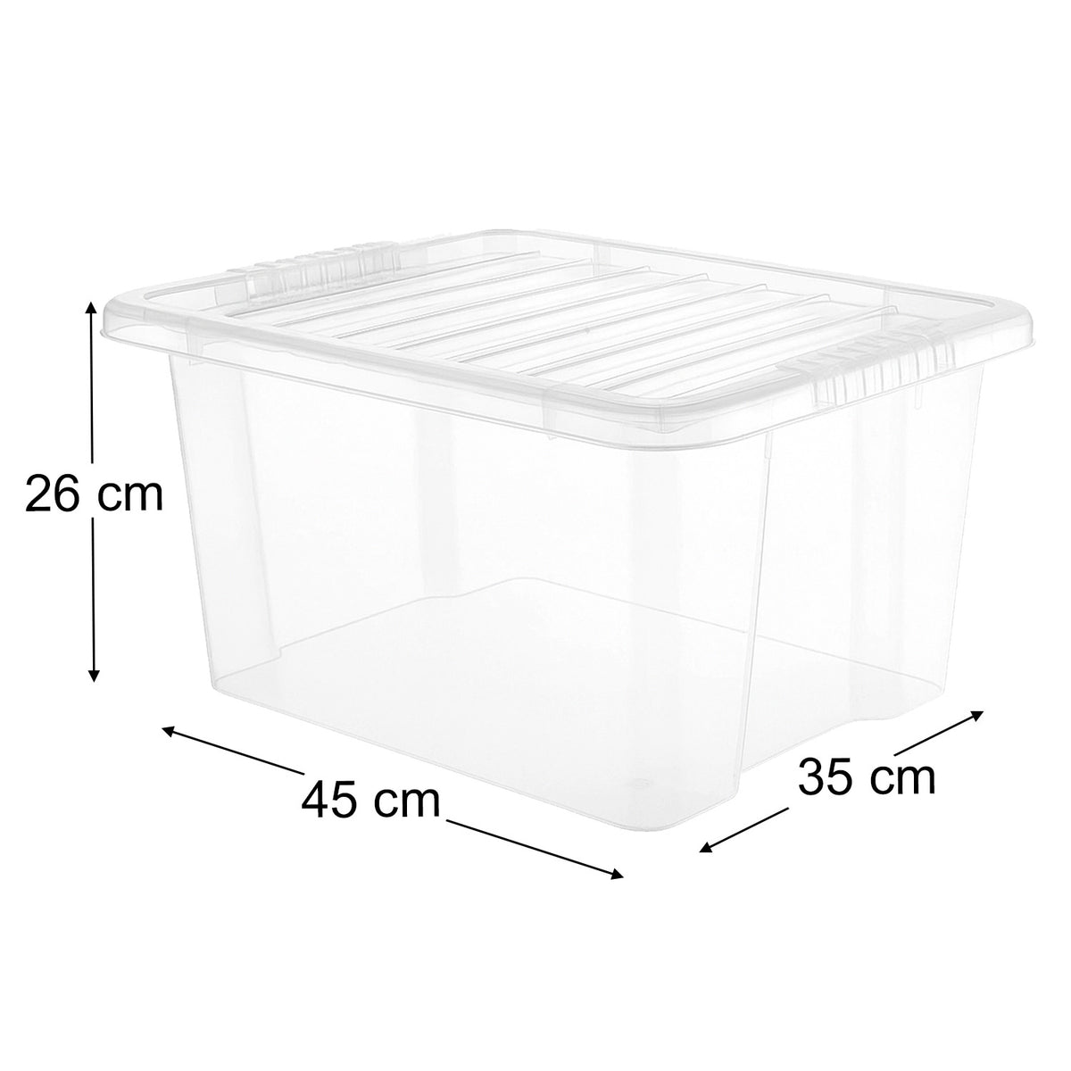 30L Clear Box with Clear Lid by STASH'D Storage –  Pack of 1 or 4