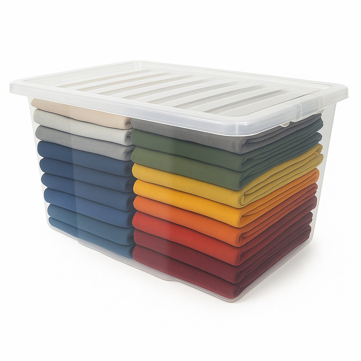 50L Clear Plastic Box with Clear Lid by STASH'D Storage –  Pack of 1 or 3