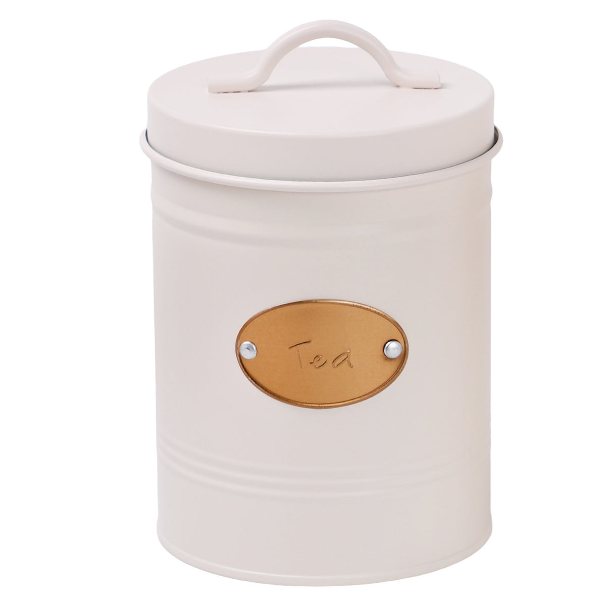 Set of 3 Cream Round Canisters