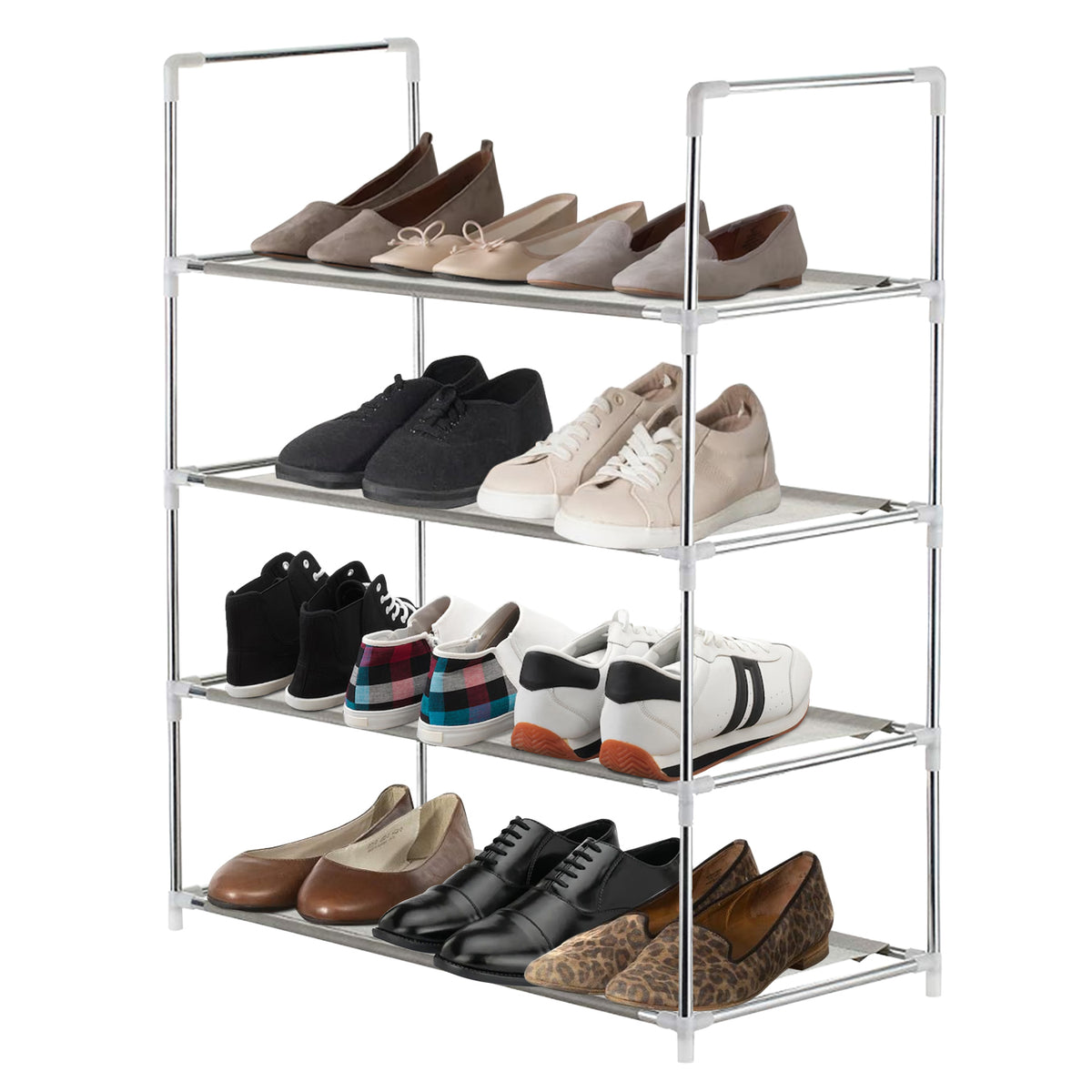 4, 6 or 8 Tier Shoe Rack Storage Unit with Shelves