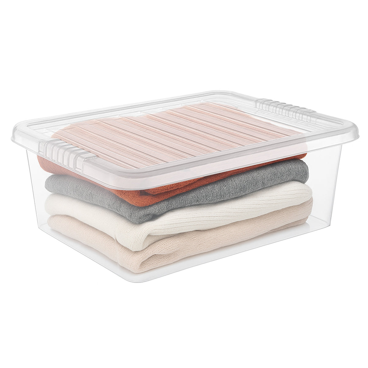 30L Underbed Clear Box with Clear Lid by STASH'D Storage – Pack of 1 or 4