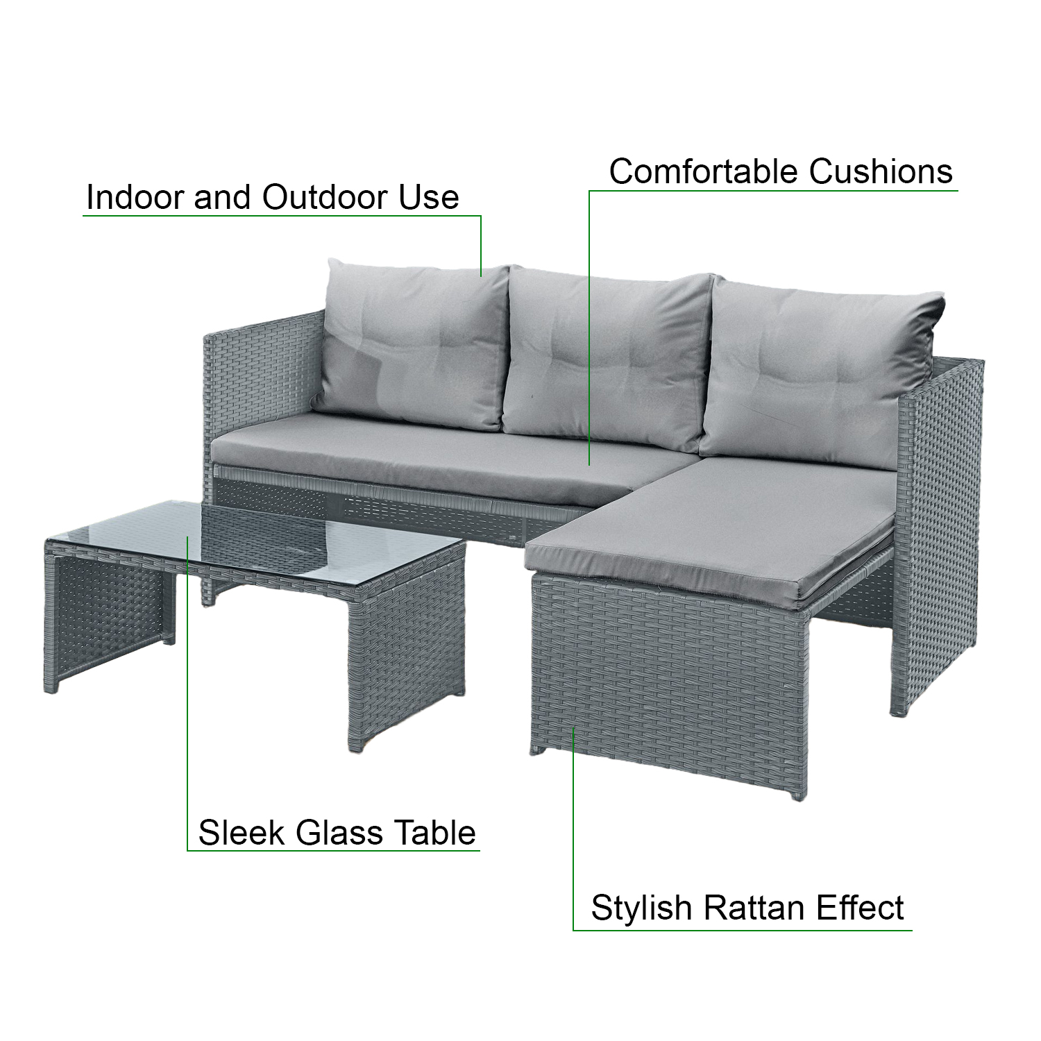 Florence rattan corner sofa set 5 piece hotsell