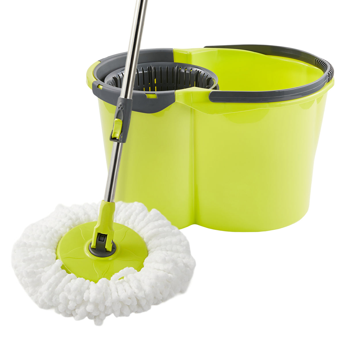 Microfibre Spin Mop & 16L Bucket Set – Green & White
