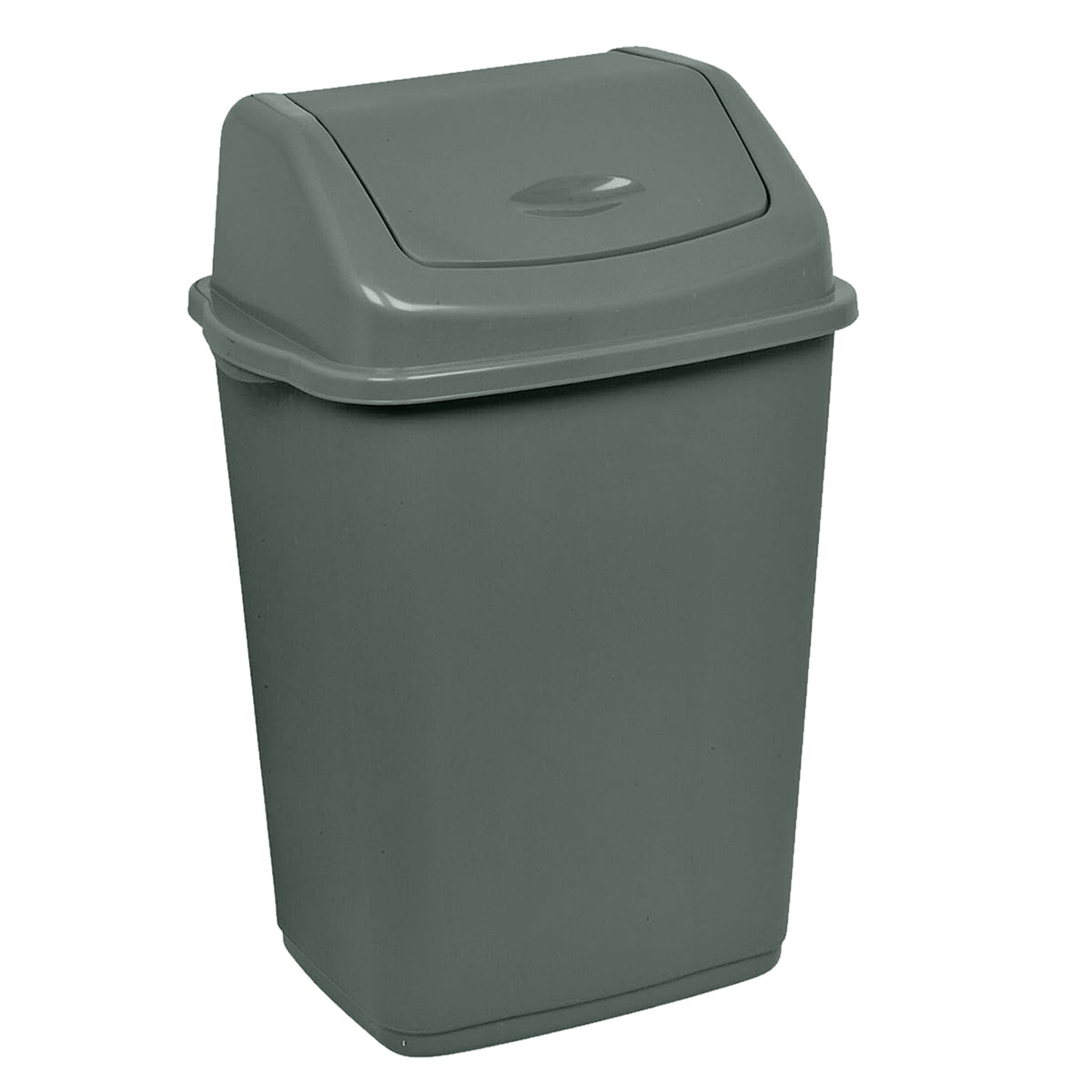 30 Litre Rectangular Bin with Swing Top Lid – Black or Silver