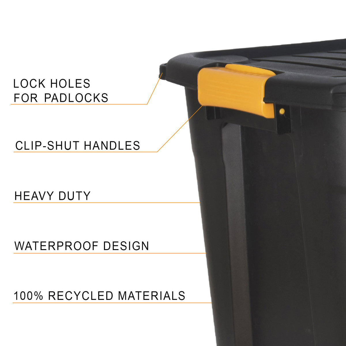 Parabox Lockable Heavy Duty Stackable Storage Box & Lid - 20L or 42L