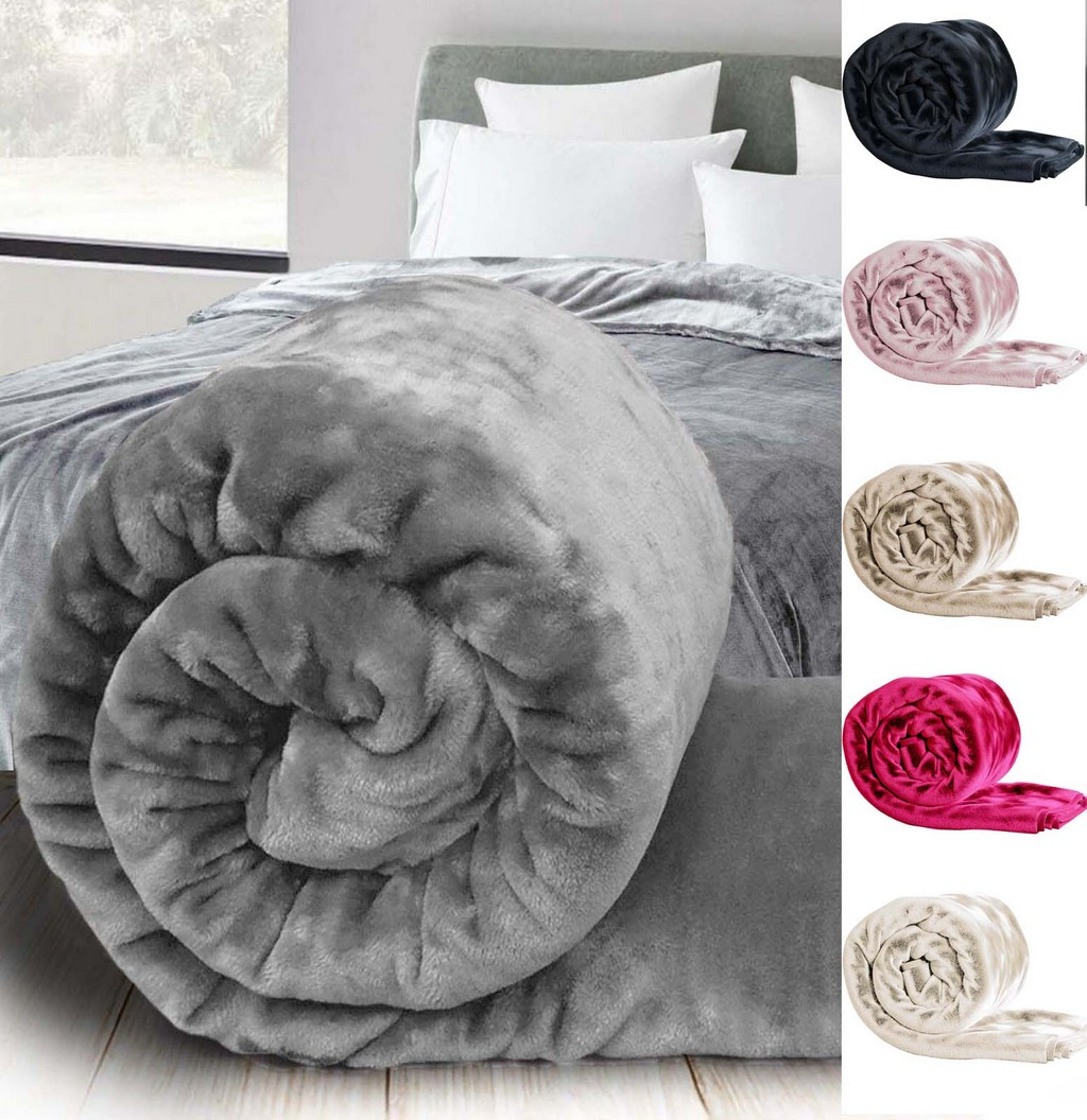 Luxury Soft Mink Throw Blanket in 6 Colours - Single, Double or King Size
