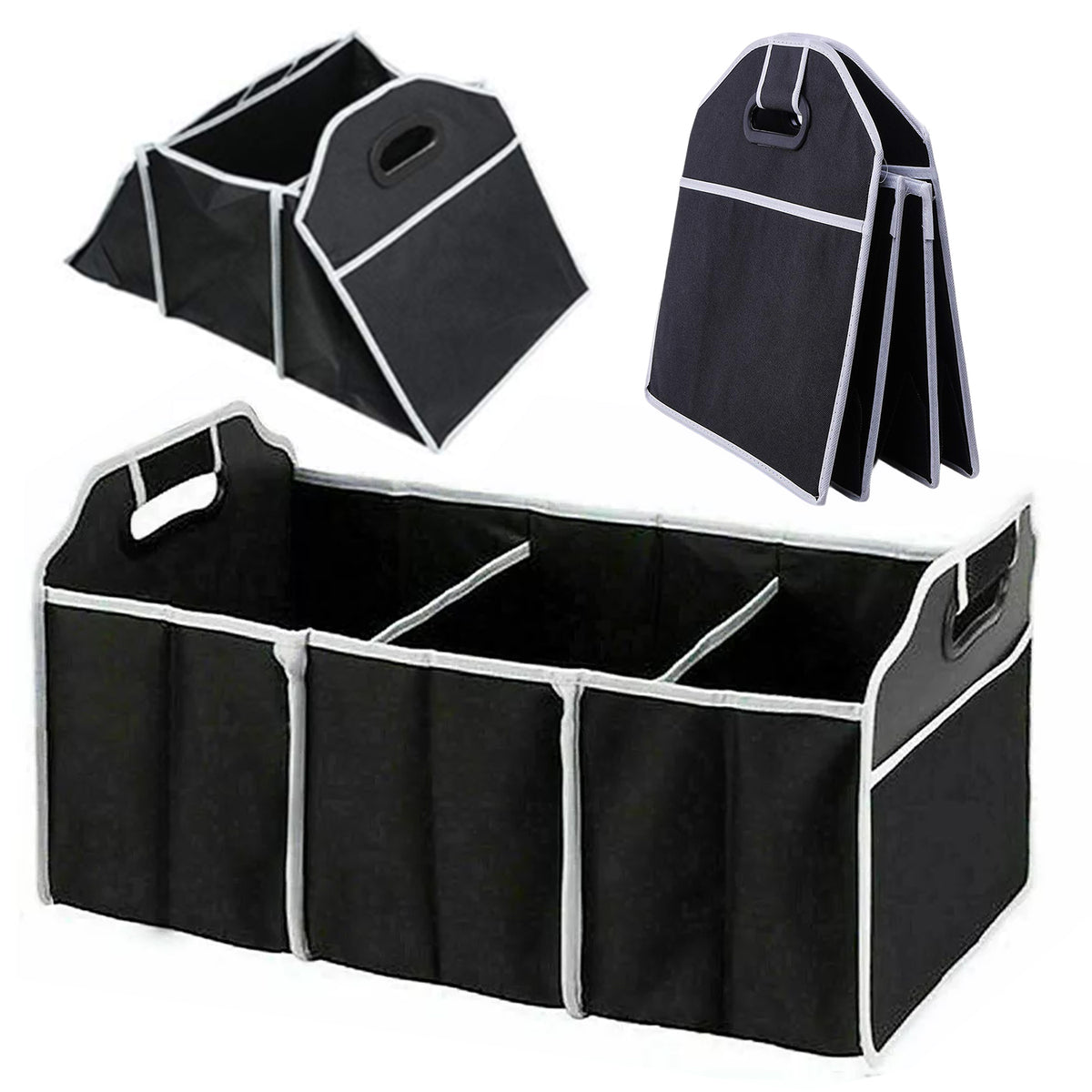 40L Black Foldable Car Boot Organiser -  Pack of 1 or 2