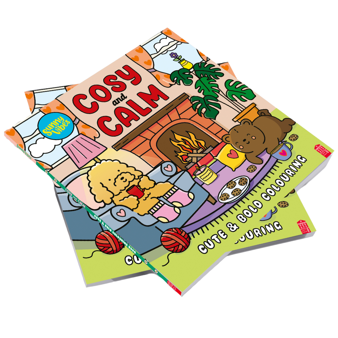 Sunny Vibes Cute & Bold Cosy Colouring Book Bundle