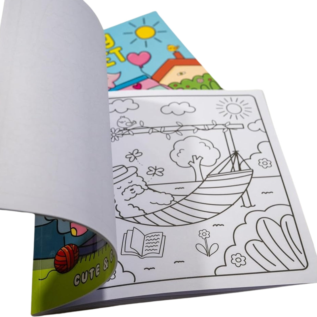 Sunny Vibes Cute & Bold Cosy Colouring Book Bundle