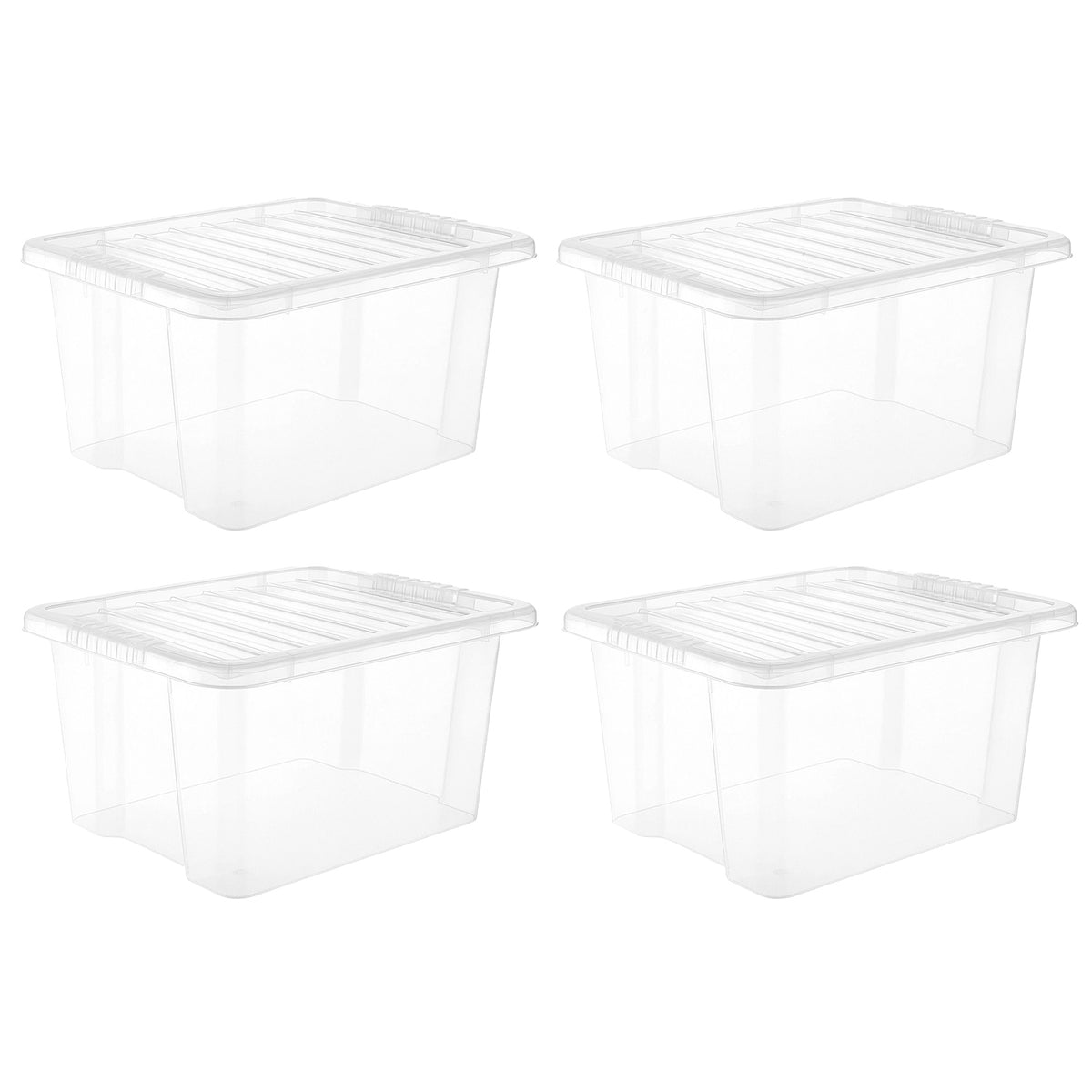 30L Clear Box with Clear Lid by STASH'D Storage –  Pack of 1 or 4