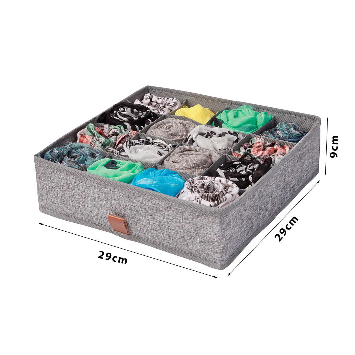 Grey 16 Section Drawer Organiser - Pack of 1 or 2