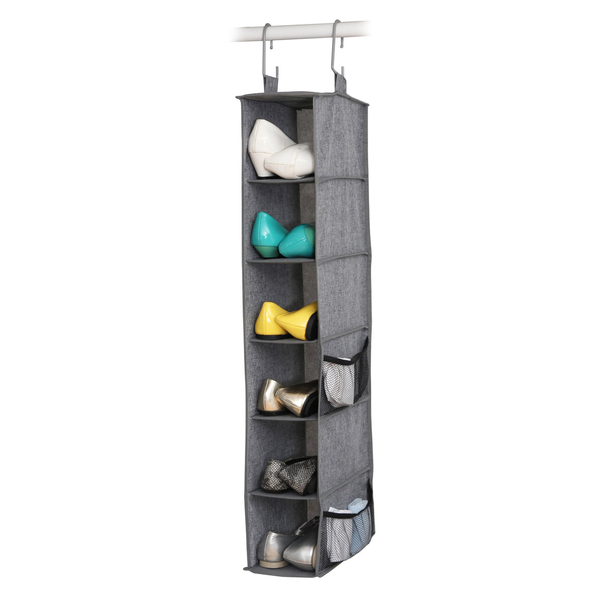 Grey Wardrobe Hanging Storage Shelf Organiser