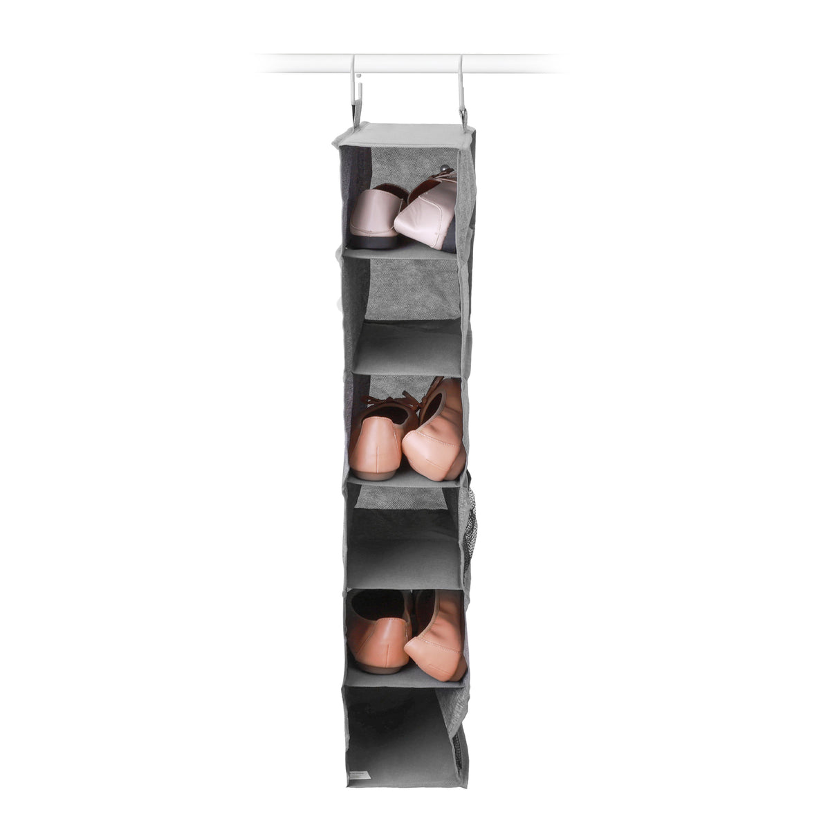 Grey Wardrobe Hanging Storage Shelf Organiser