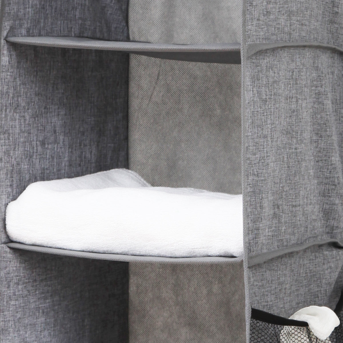 Grey Wardrobe Hanging Storage Shelf Organiser
