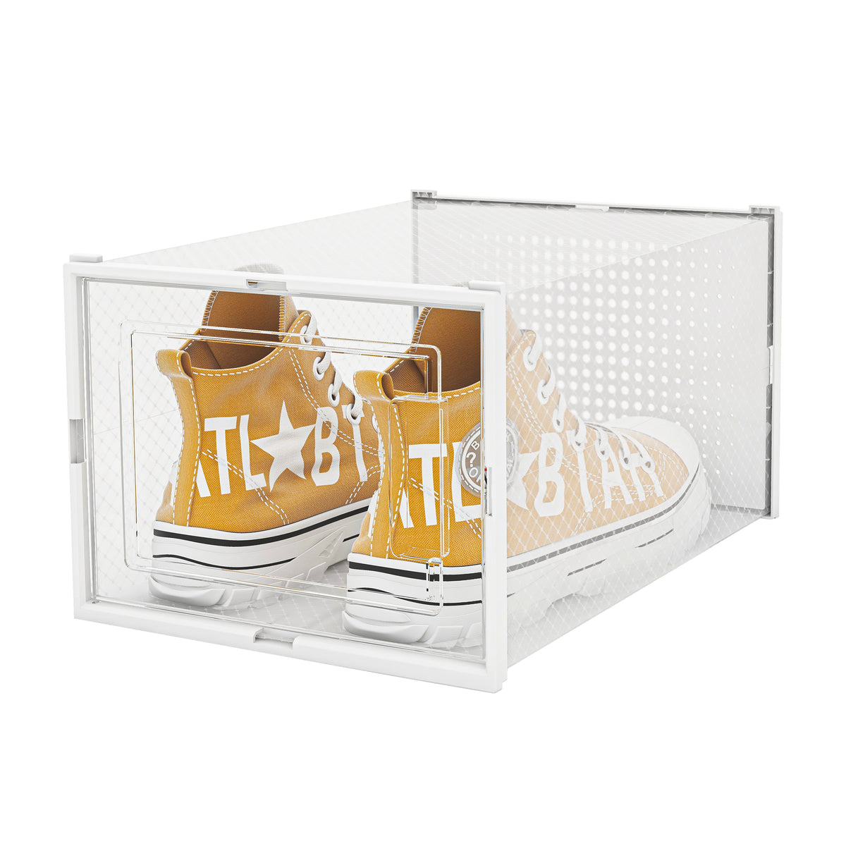 Clear Shoe Box Stackable Clickable Storage - Pack of 6 or 12