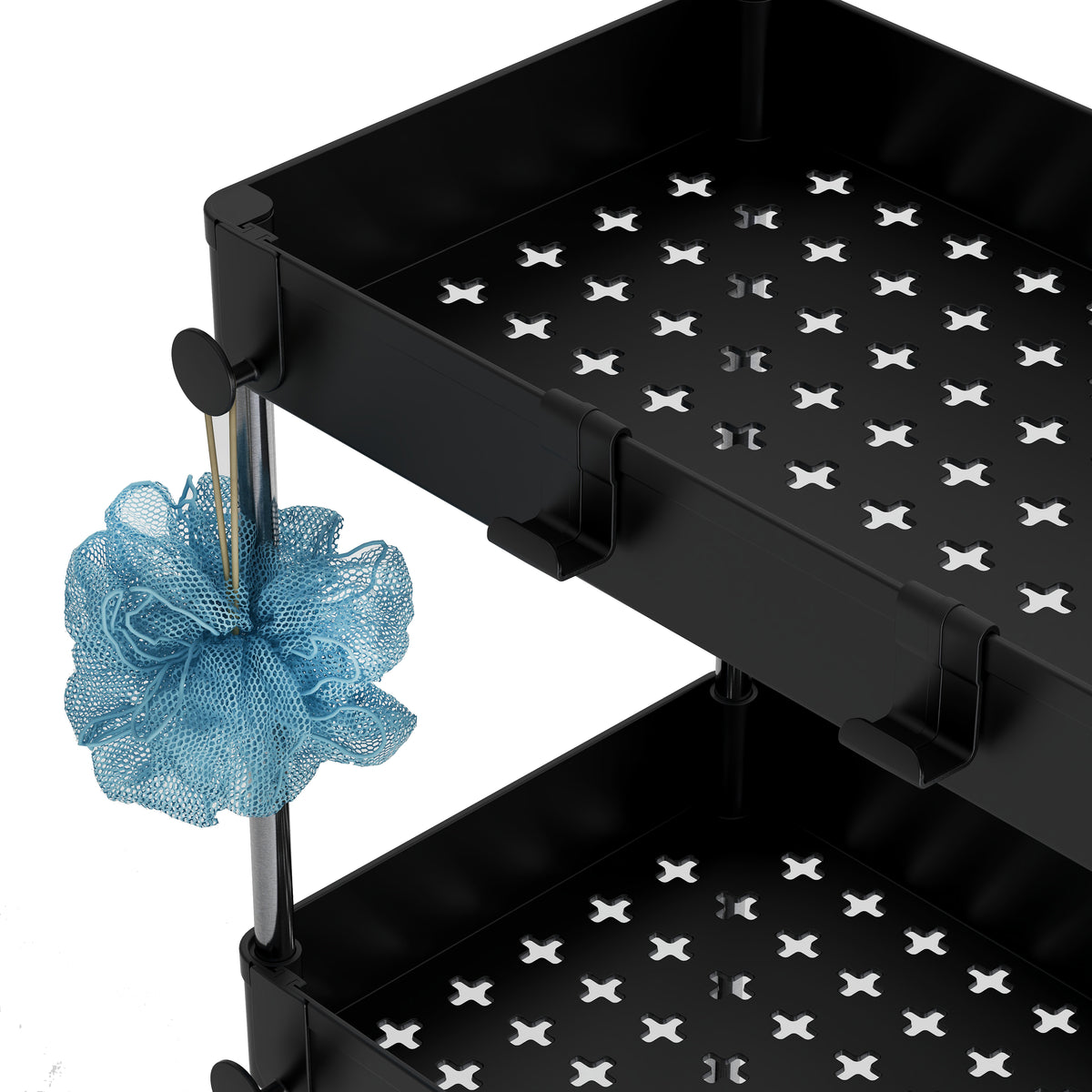 4 Tier Wide Storage Trolley with Wheels – Black or White