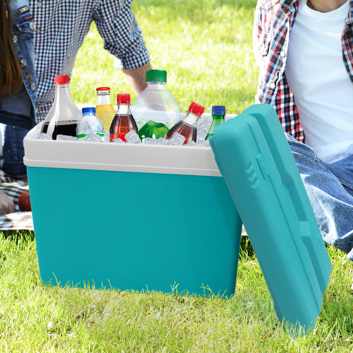 Insulated Cooler Box with Handle – 15L, 24L & 35L – Turquoise or Grey