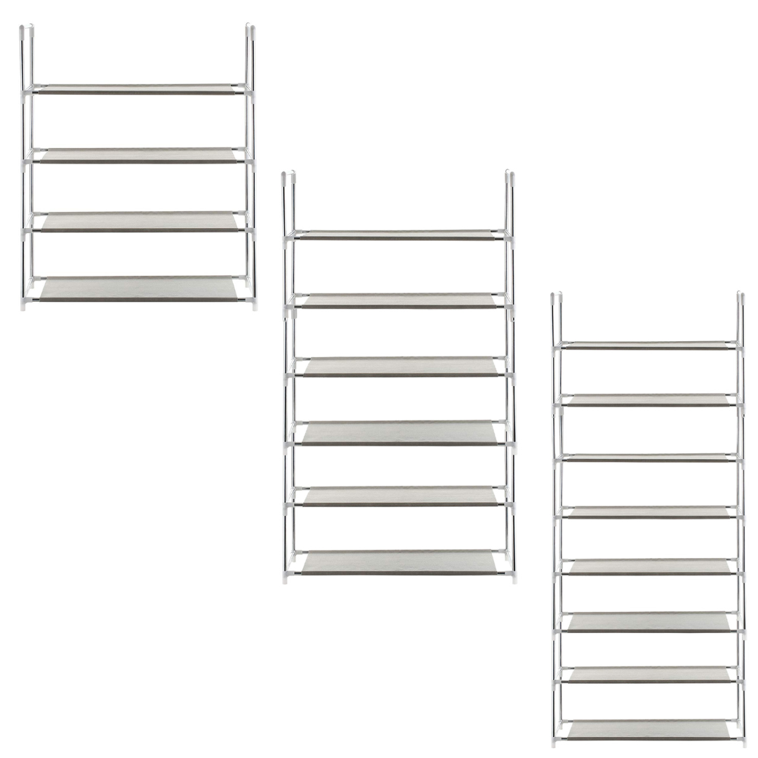 4, 6 or 8 Tier Shoe Rack Storage Unit with Shelves