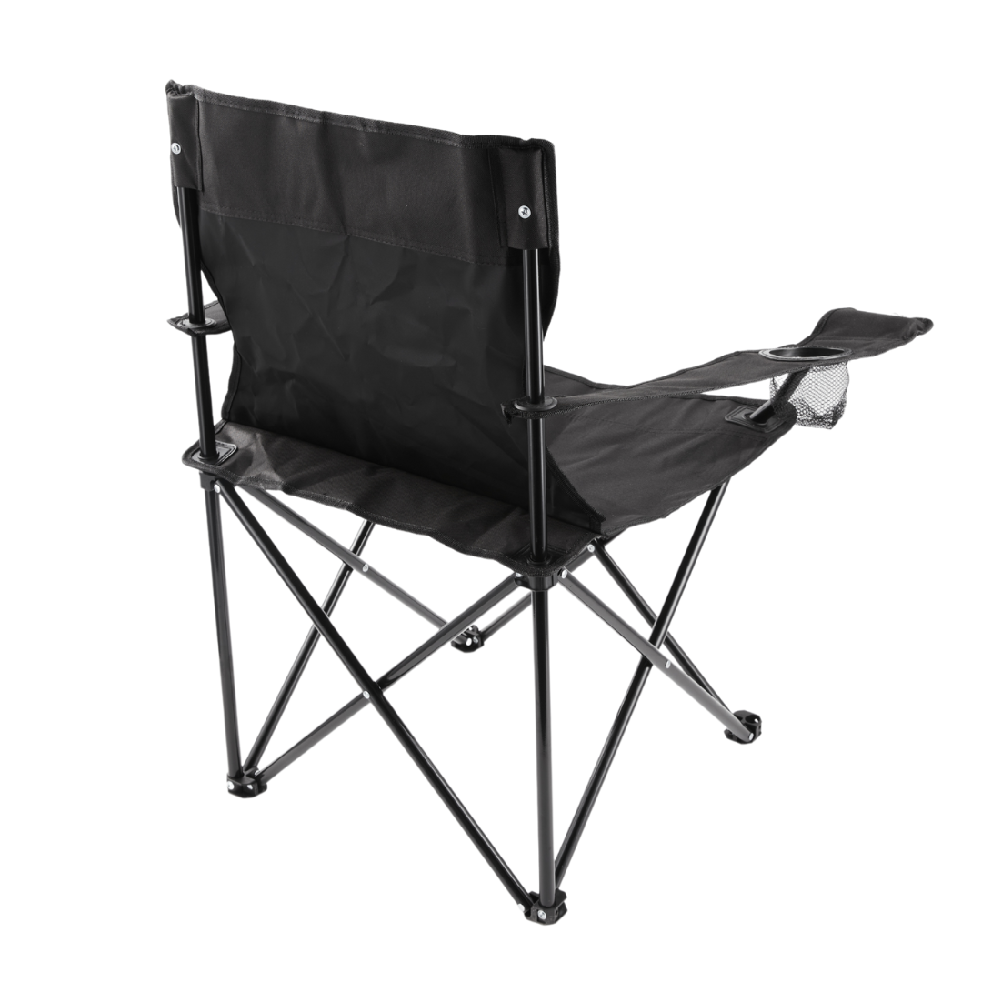 Black Folding Camping Chair with Carry Bag - Pack of 1, 2, 4 or 6