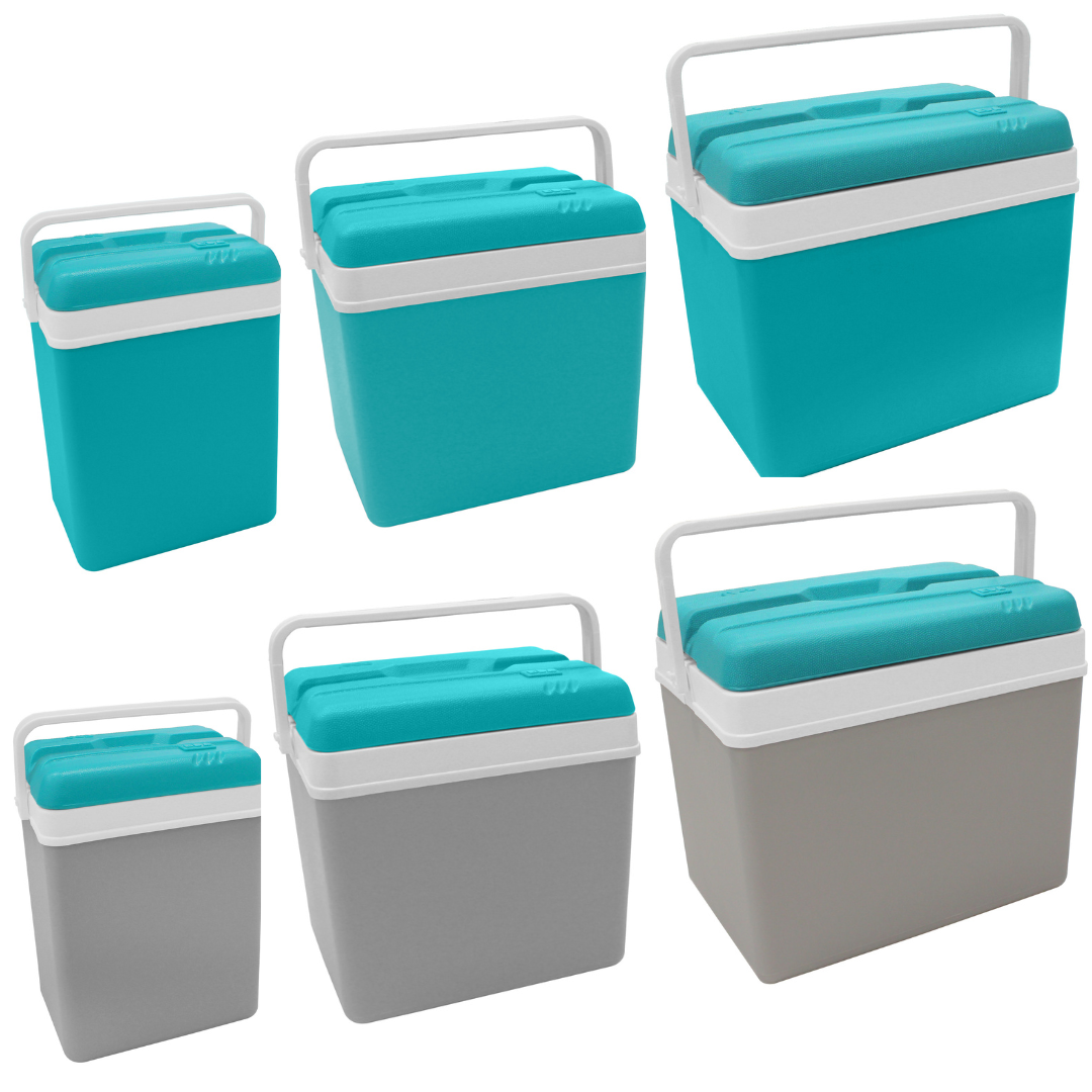 Insulated Cooler Box with Handle – 15L, 24L & 35L – Turquoise or Grey