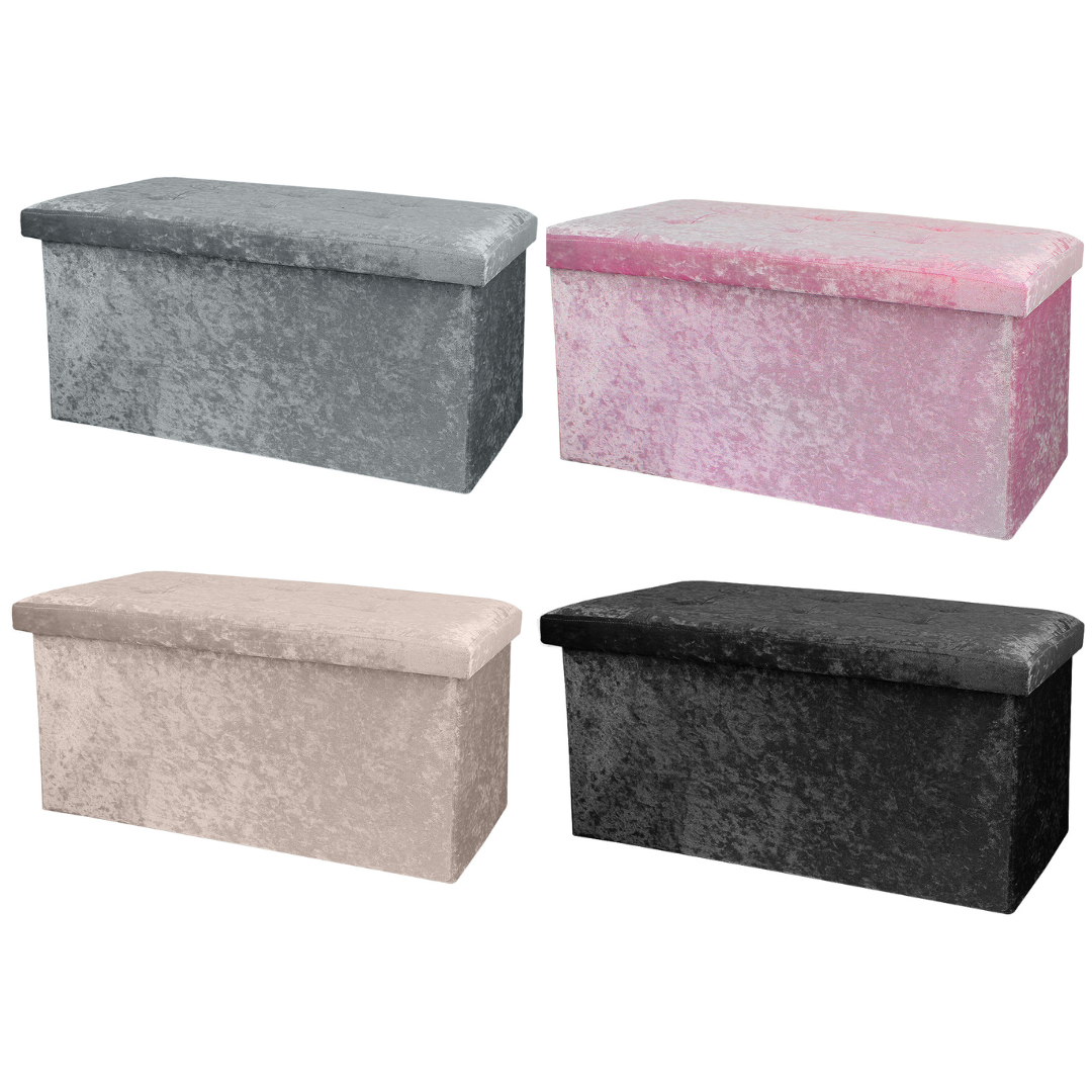 Crushed Velvet Foldable Storage  by Daniel James