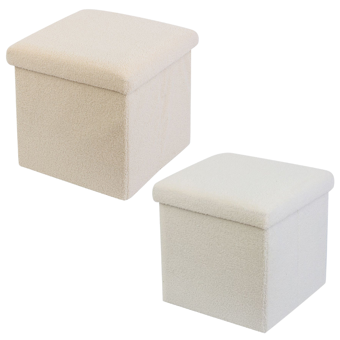 Teddy Boucle Storage Footstool by Daniel James