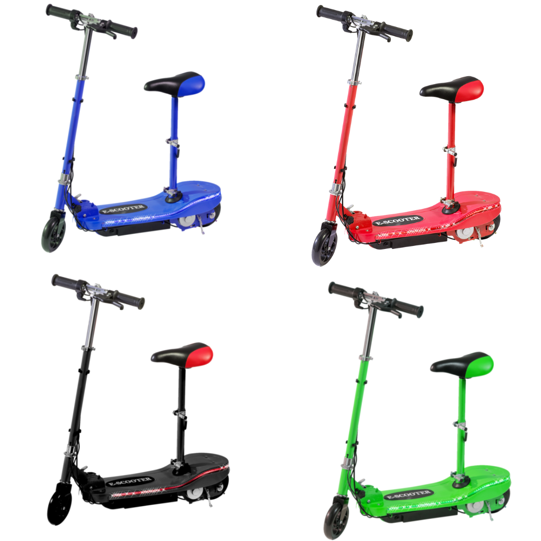 Kids Electric E-Scooter with Seat  & LED Lights Multiple Colours