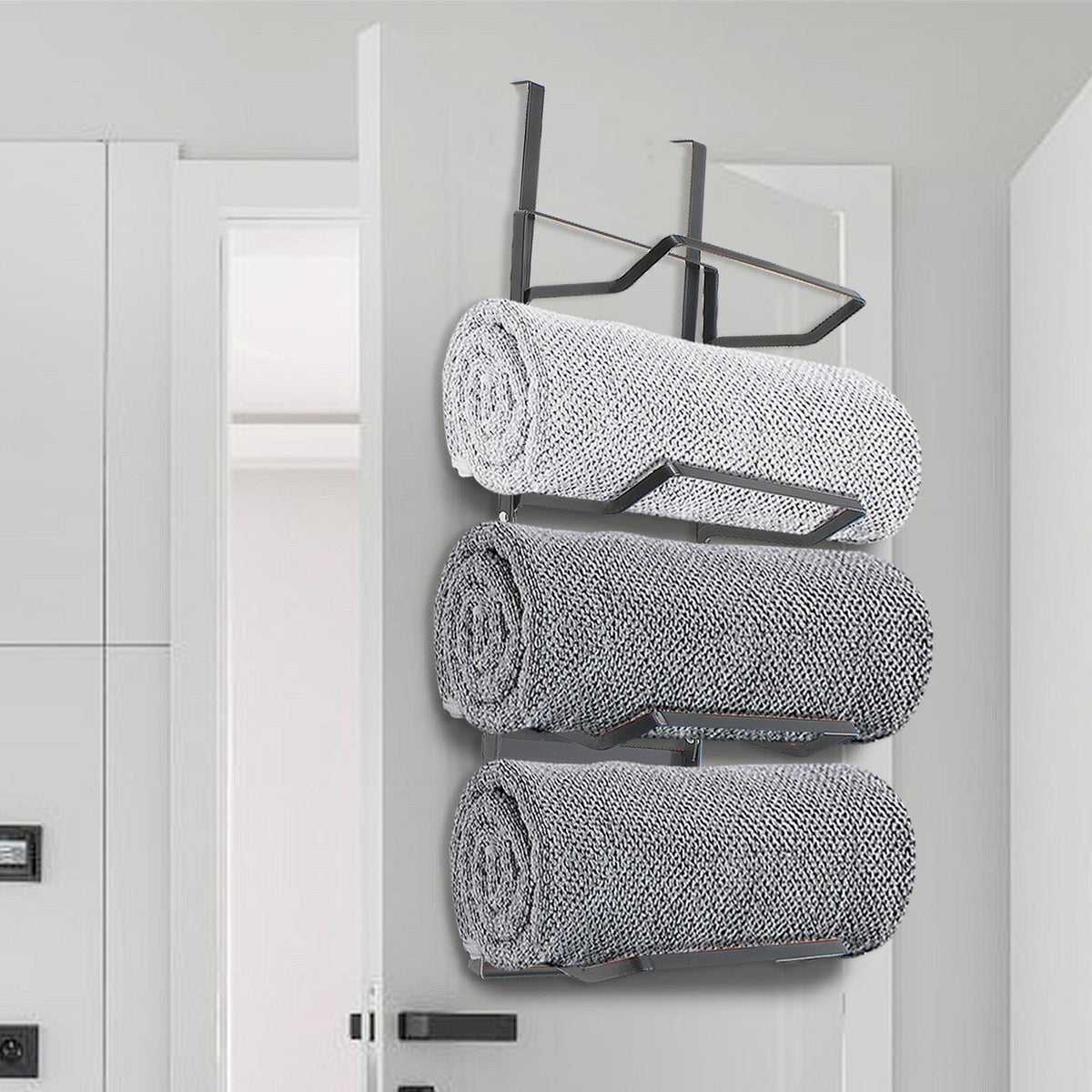 4-Tier Towel Rack Wall Mount or Over-the-Door